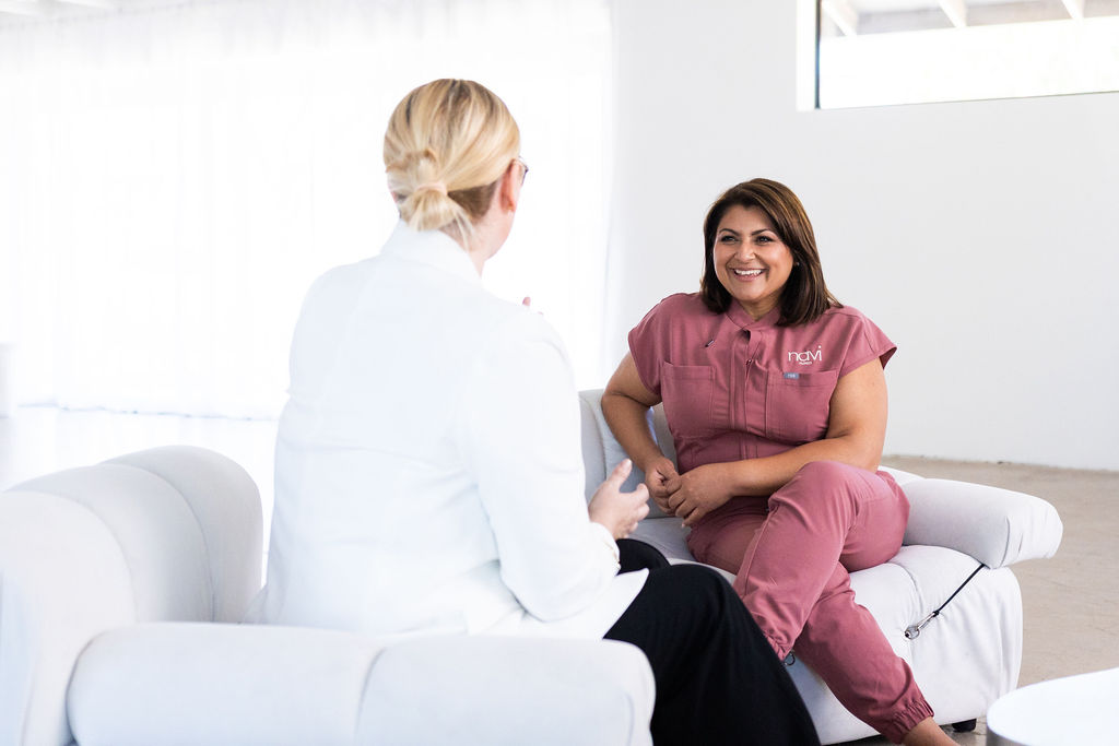 Jasmine Bhatti recording the Navi Nurses podcast